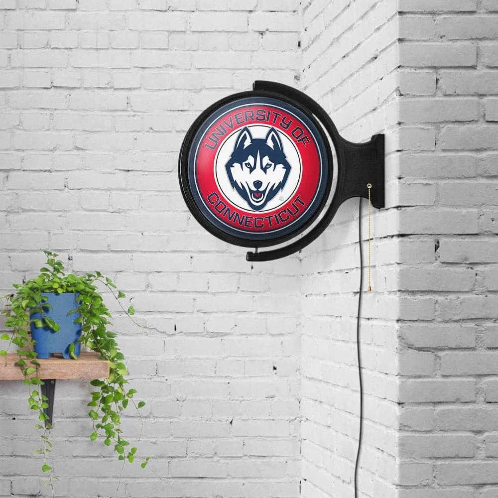 UConn Huskies: Original Round Rotating Lighted Wall Sign