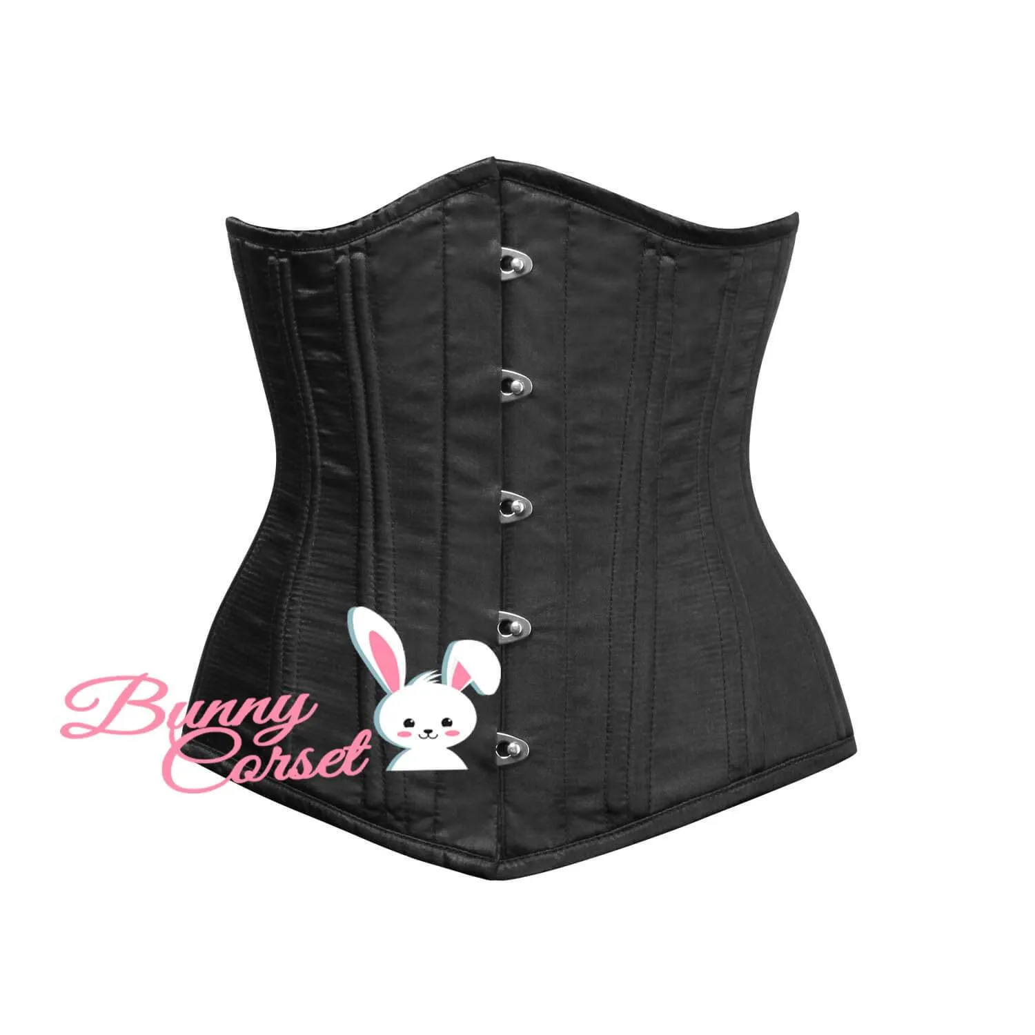 Underbust Black Satin Waist Trainer Corset
