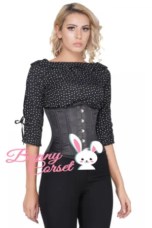 Underbust Black Satin Waist Trainer Corset