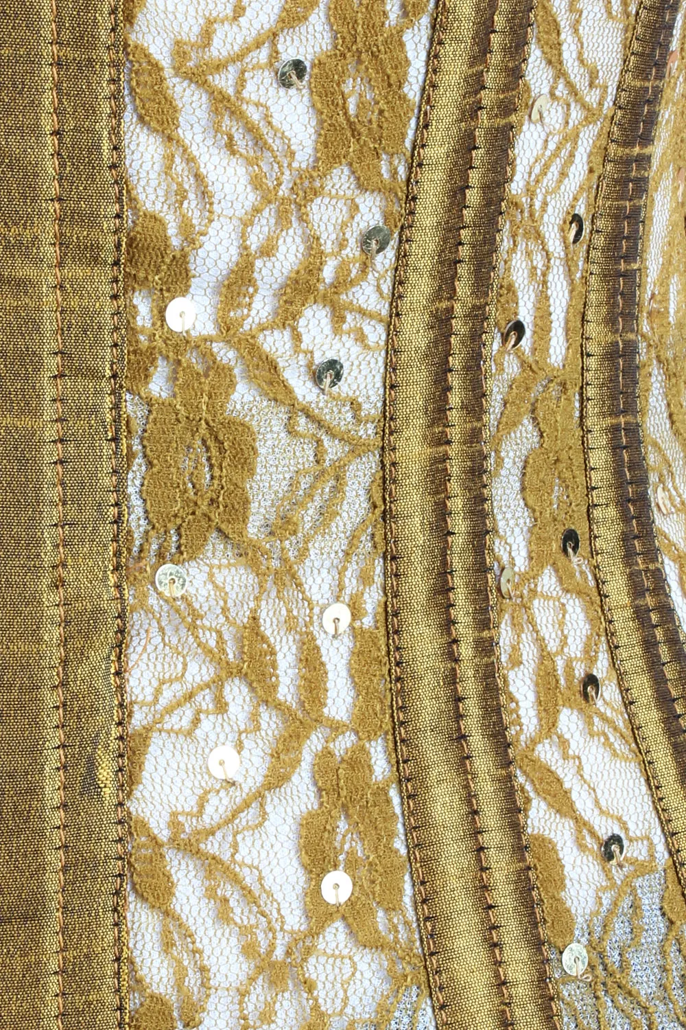 Underbust Gold Mesh with Sequin Lace Corset