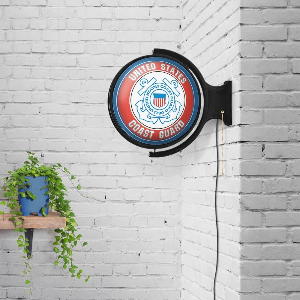 US Coast Guard: Original Round Rotating Lighted Wall Sign