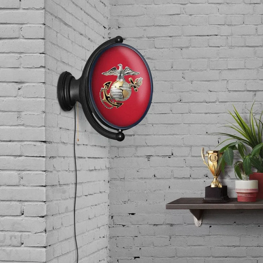 US Marine Corps: Original Oval Rotating Lighted Wall Sign