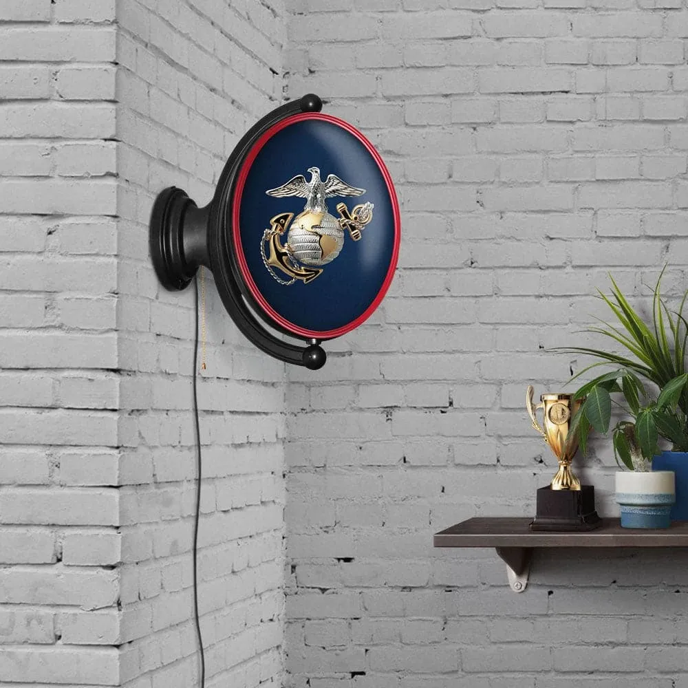 US Marine Corps: Original Oval Rotating Lighted Wall Sign