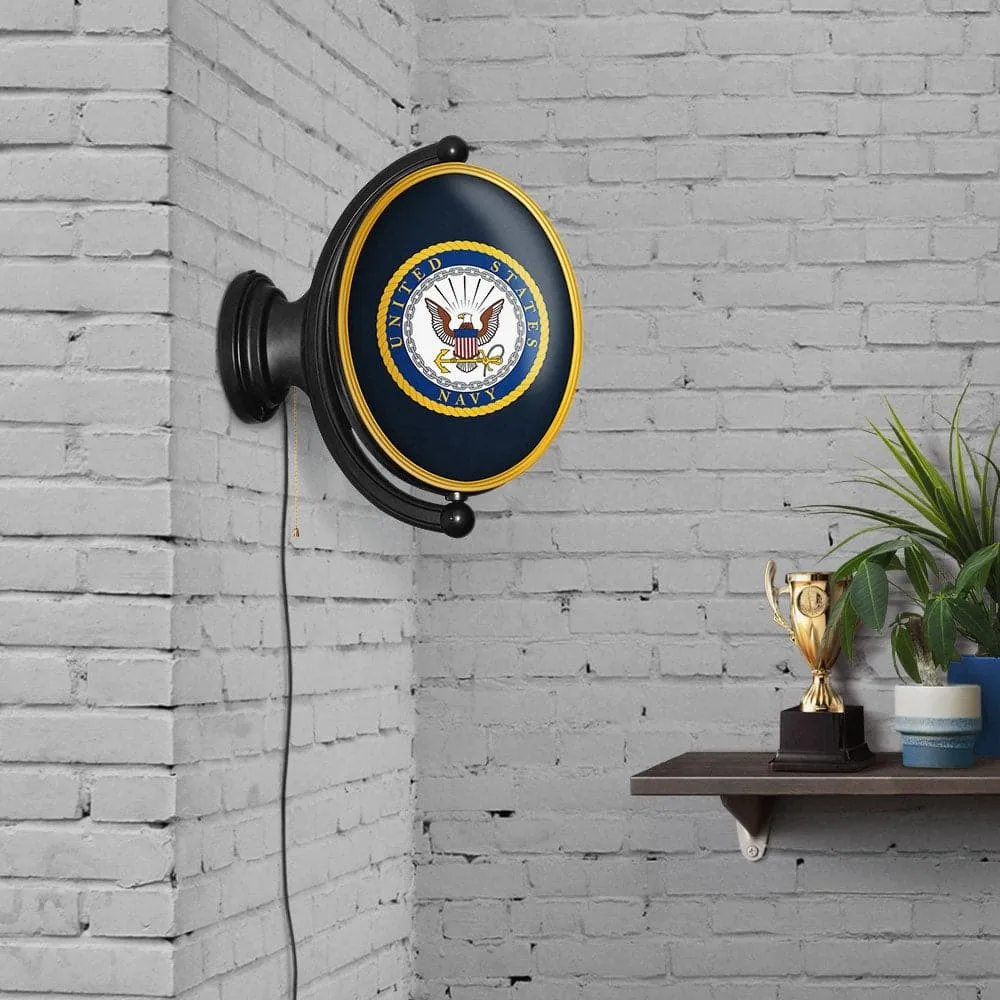 US Navy: Original Oval Rotating Lighted Wall Sign