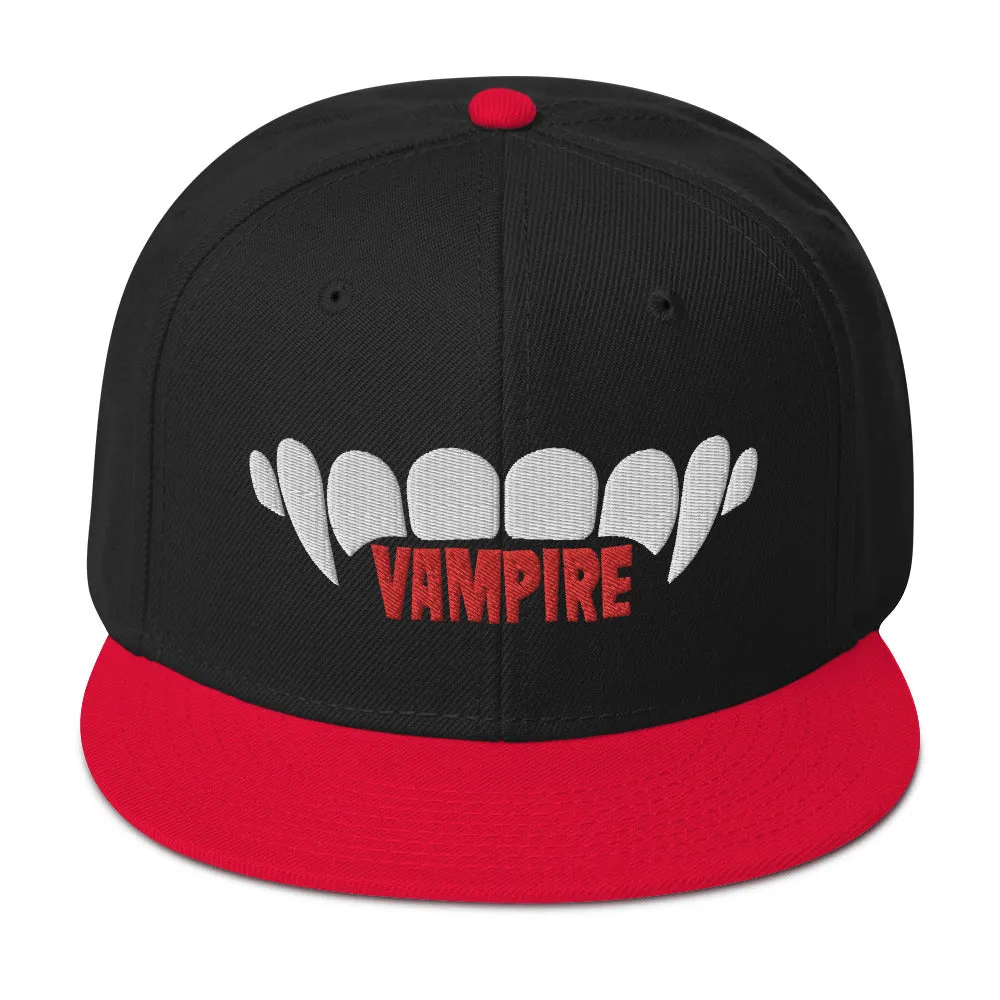 Vampire Teeth Snapback Hat