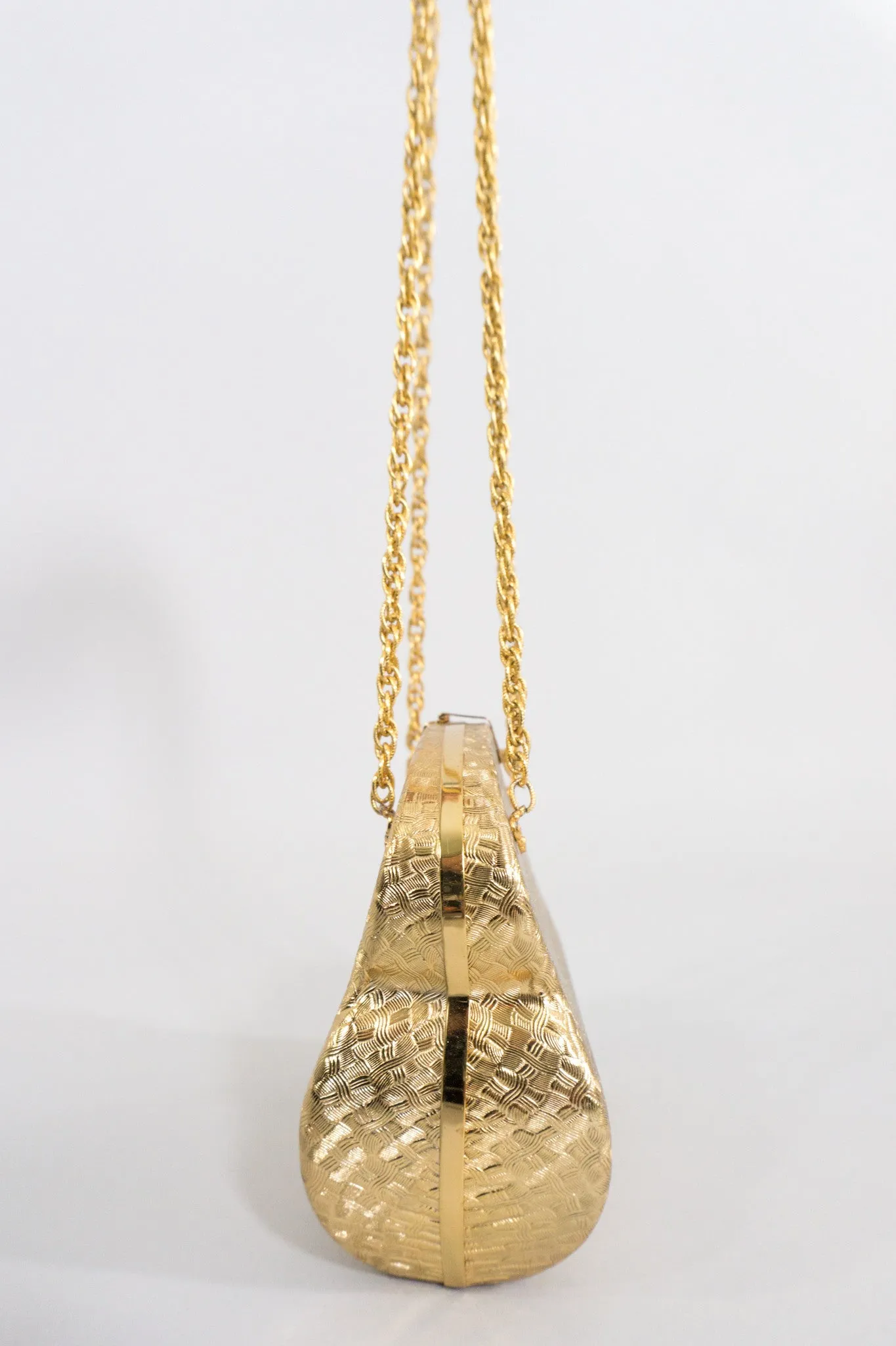 Vintage Gold Hard Case Shoulder Bag