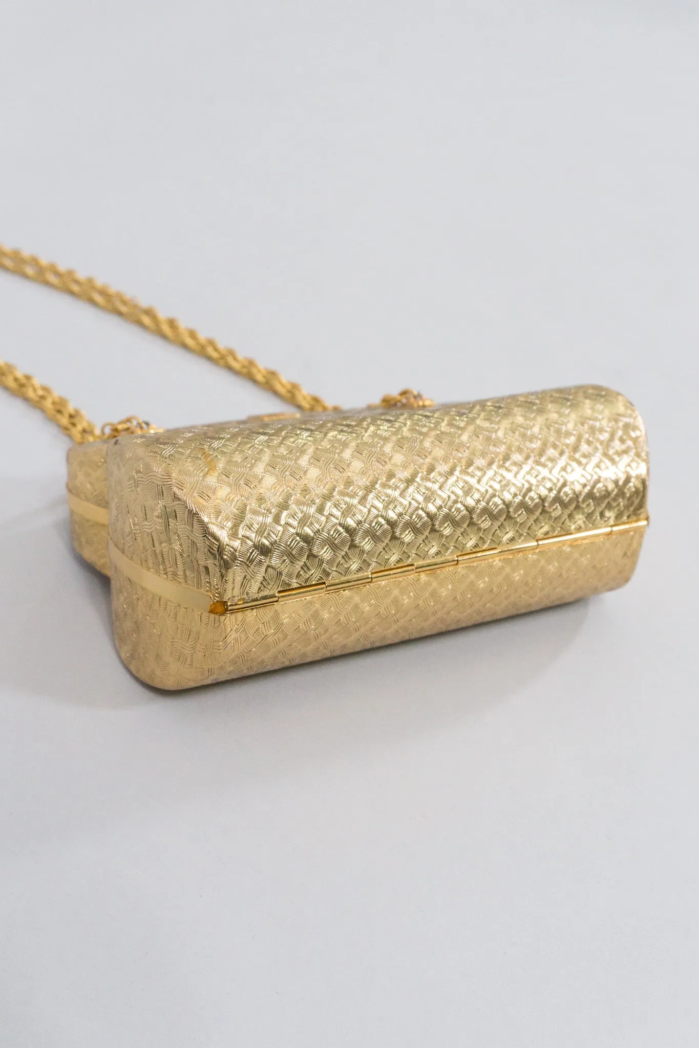 Vintage Gold Hard Case Shoulder Bag