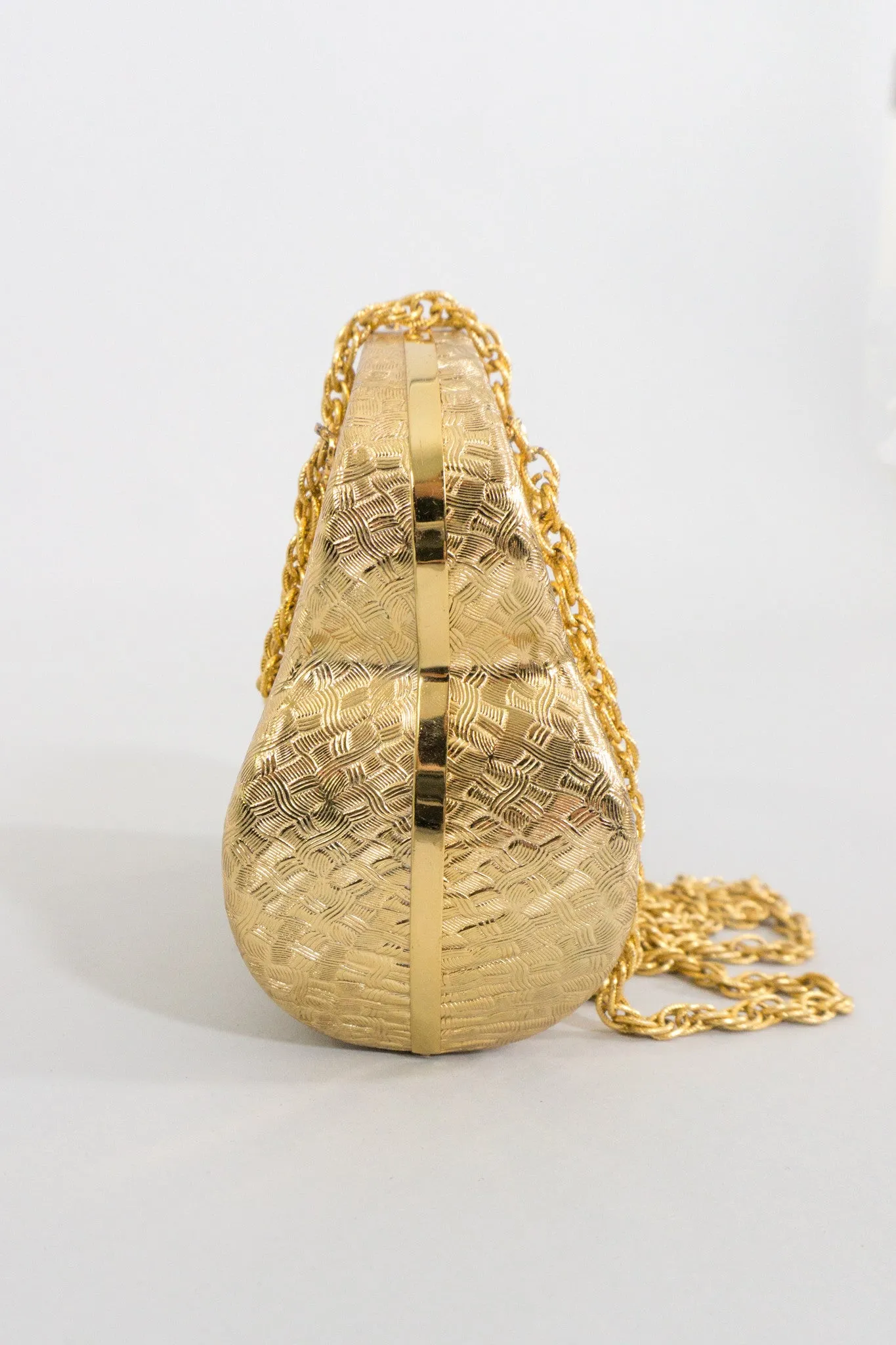 Vintage Gold Hard Case Shoulder Bag