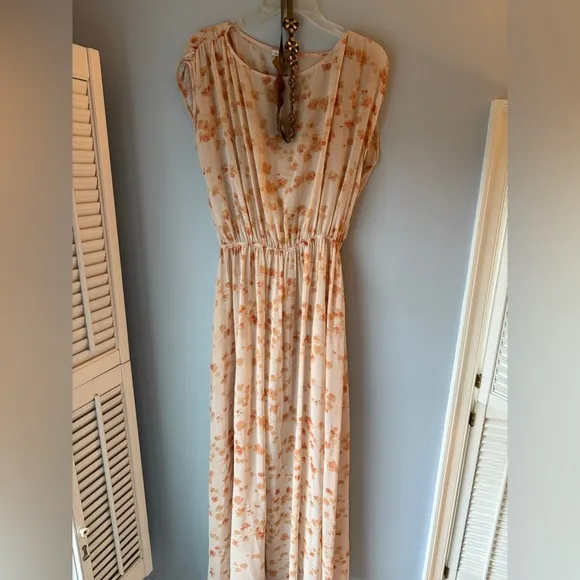 Vintage Paper Crown Maxi Dress with Jeweled Belt