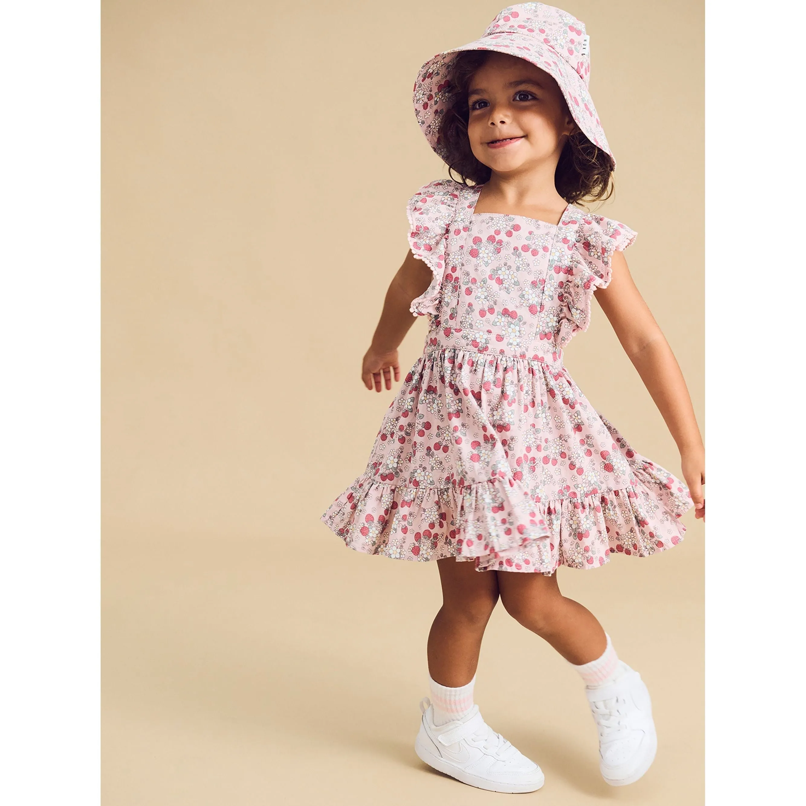 Vintage Strawberry Ruffle Dress