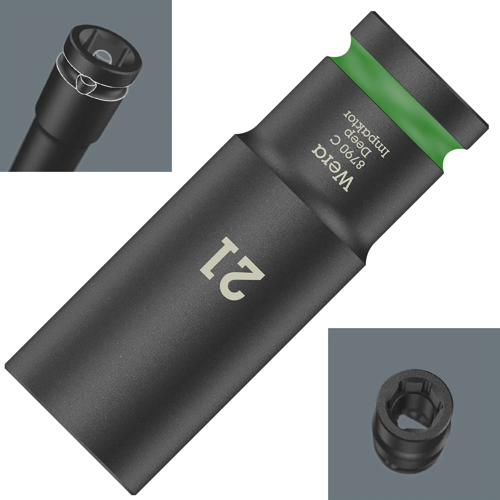 Wera Deep Impact Socket Impaktor with 1/2" Drive Zyklop 8790 C 21mm x 83mm