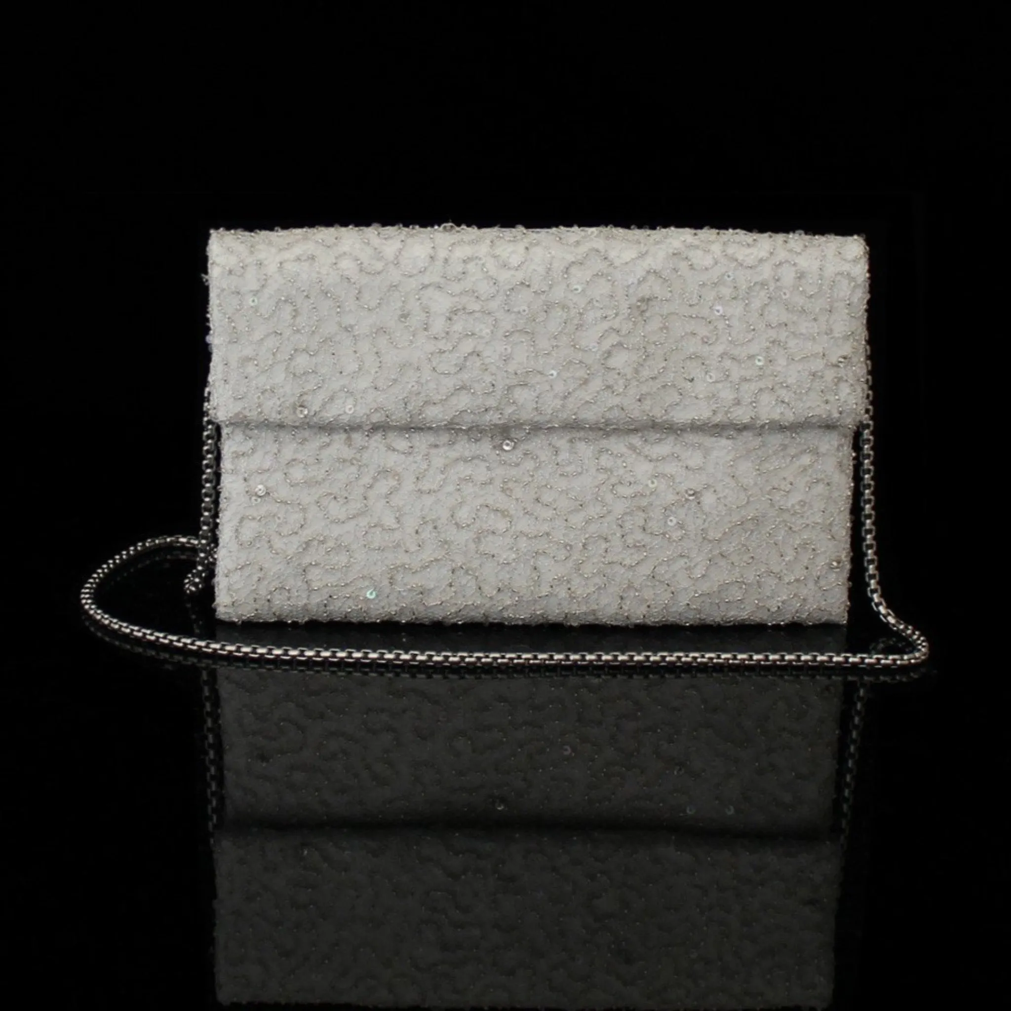 White Beaded Clutch