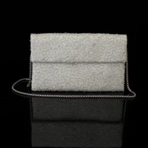 White Beaded Clutch