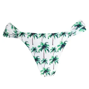 White Coconut Trees Brazilian Classic Side Scrunch Bikini Bottom