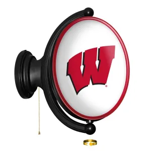 Wisconsin Badgers: Original Oval Rotating Lighted Wall Sign