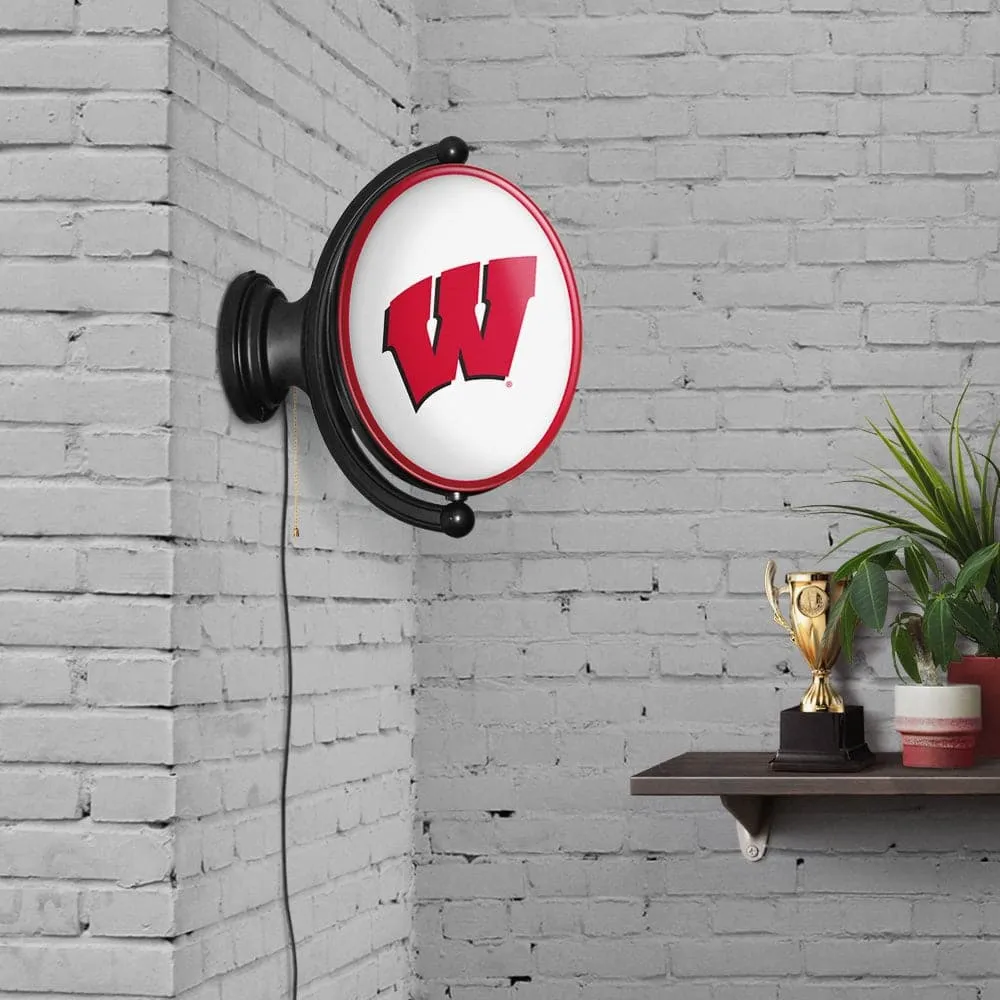 Wisconsin Badgers: Original Oval Rotating Lighted Wall Sign