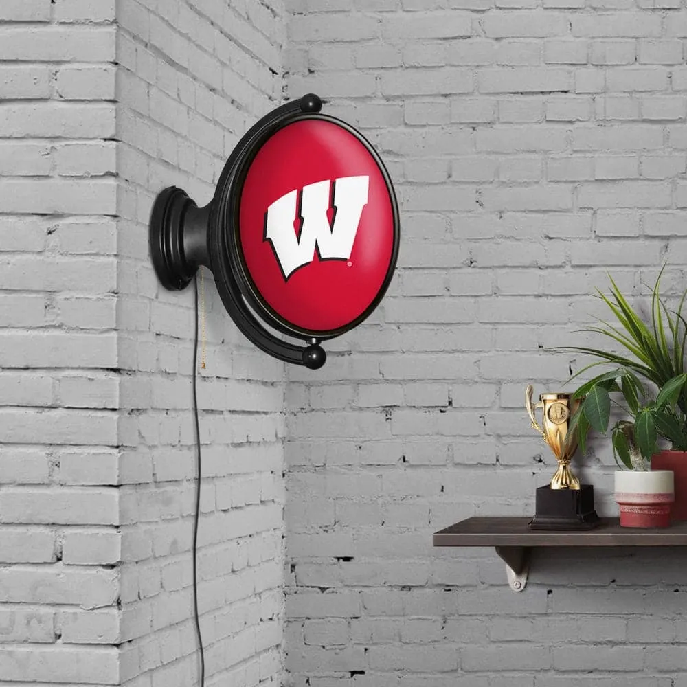 Wisconsin Badgers: Original Oval Rotating Lighted Wall Sign