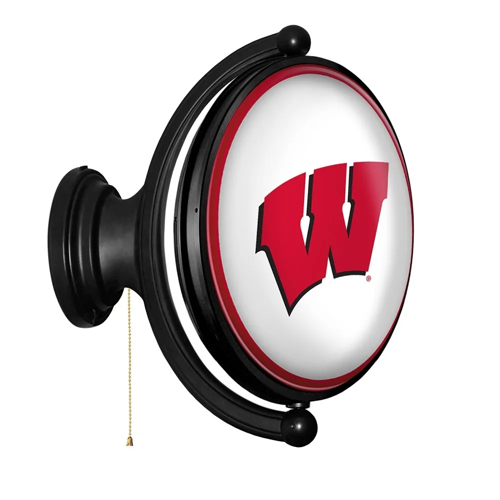 Wisconsin Badgers: Original Oval Rotating Lighted Wall Sign