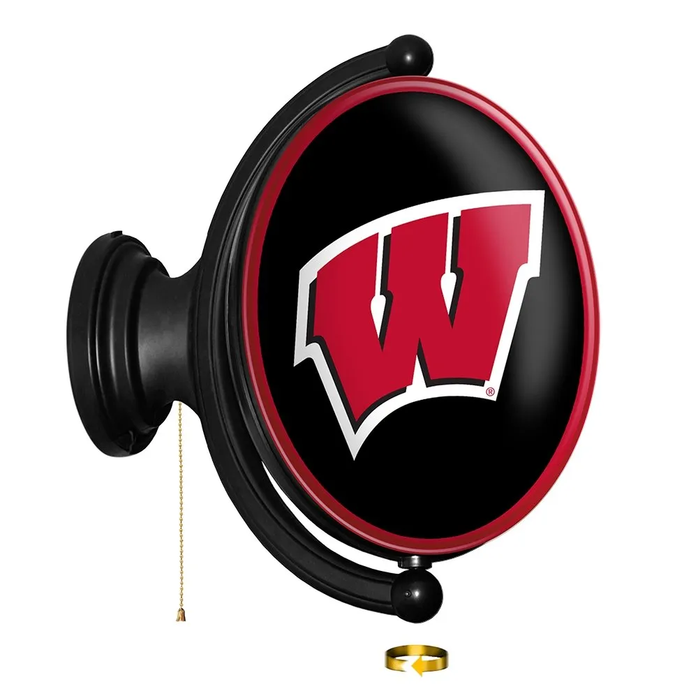 Wisconsin Badgers: Original Oval Rotating Lighted Wall Sign
