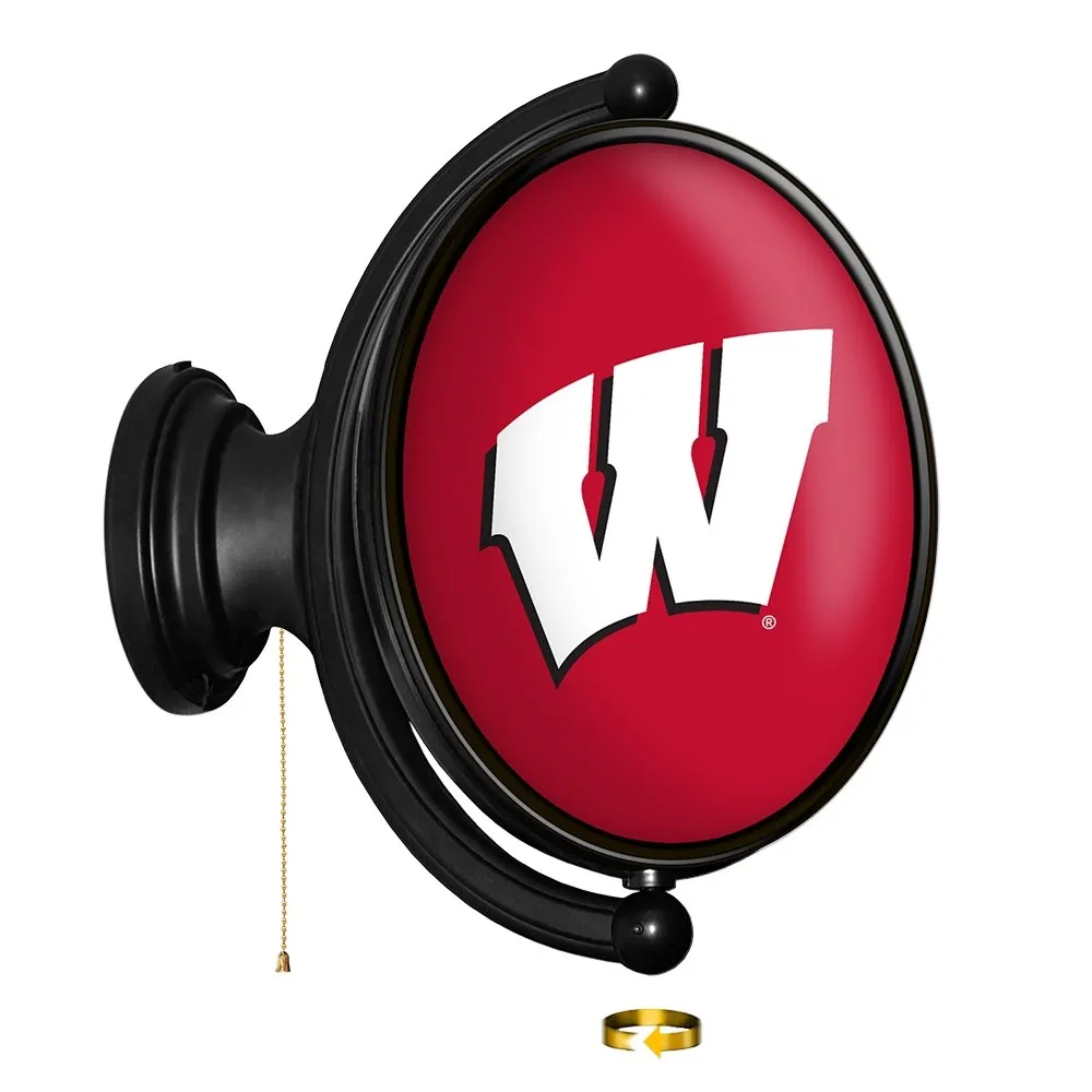 Wisconsin Badgers: Original Oval Rotating Lighted Wall Sign