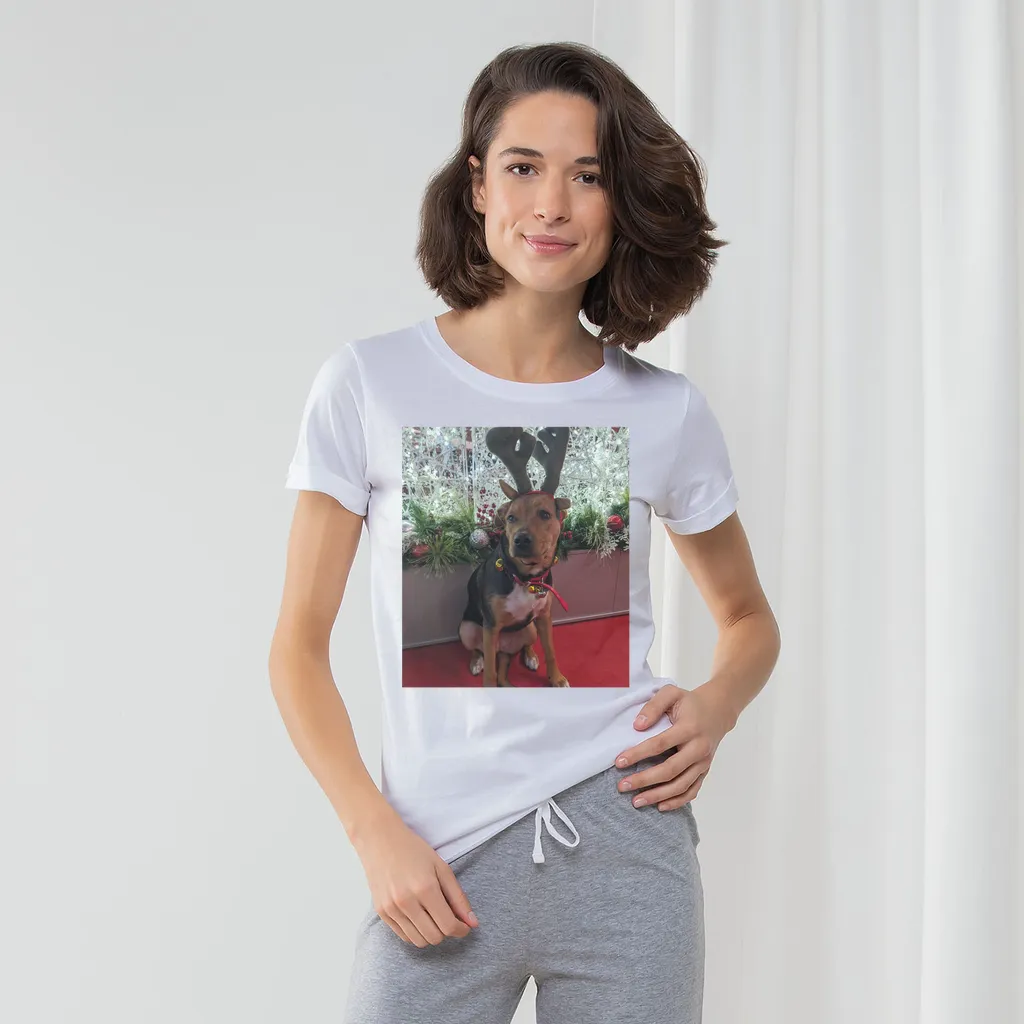 Women's Long Pant Pajama Set with Bag - Christmas Dog
