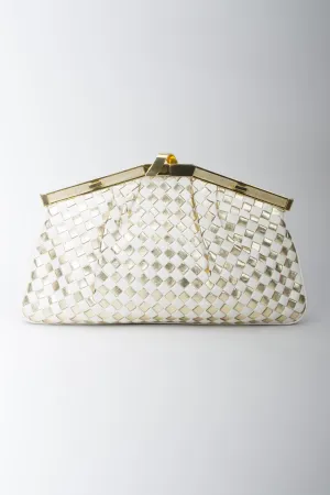 Woven Leather Lamé Bag