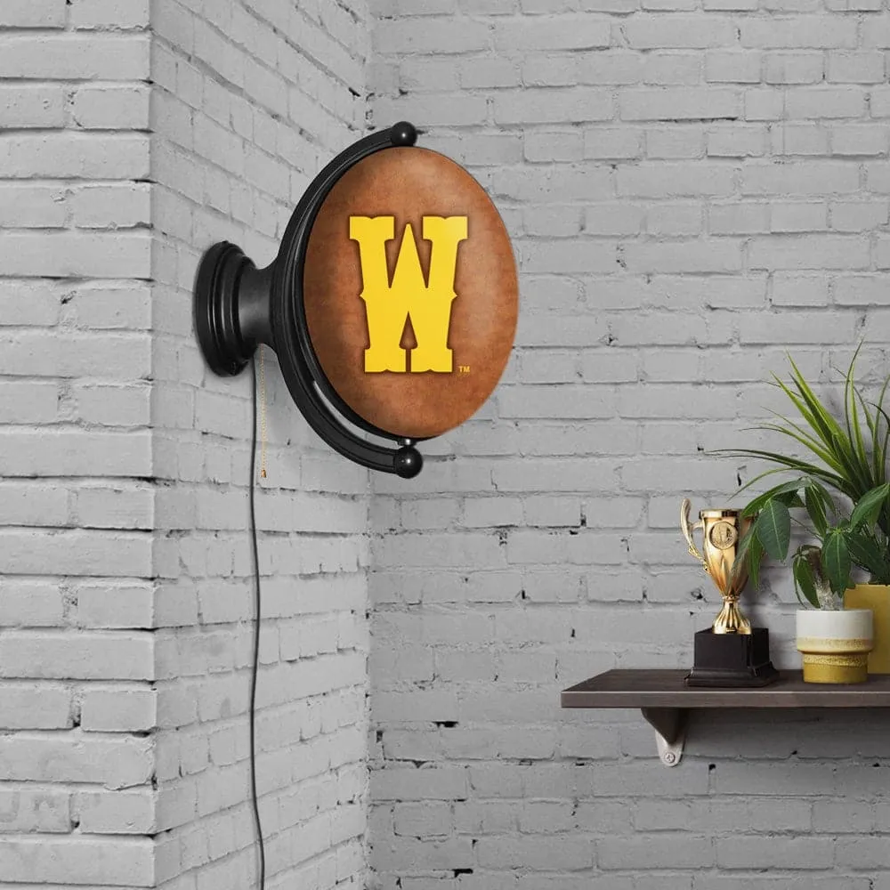 Wyoming Cowboys: W - Original Oval Rotating Lighted Wall Sign