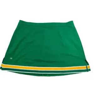 XXL Adult Cheerleader Uniform Skirt Size 38 Kelly Green Gold 2XL Cheer Skirt