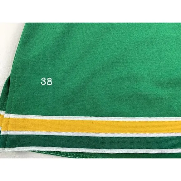 XXL Adult Cheerleader Uniform Skirt Size 38 Kelly Green Gold 2XL Cheer Skirt