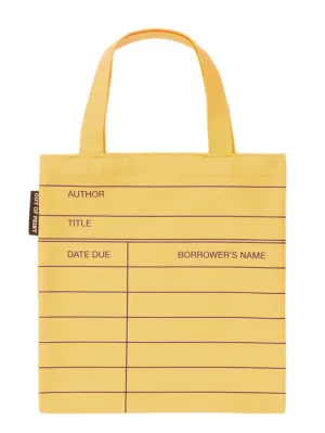Yellow Library Card Mini Tote