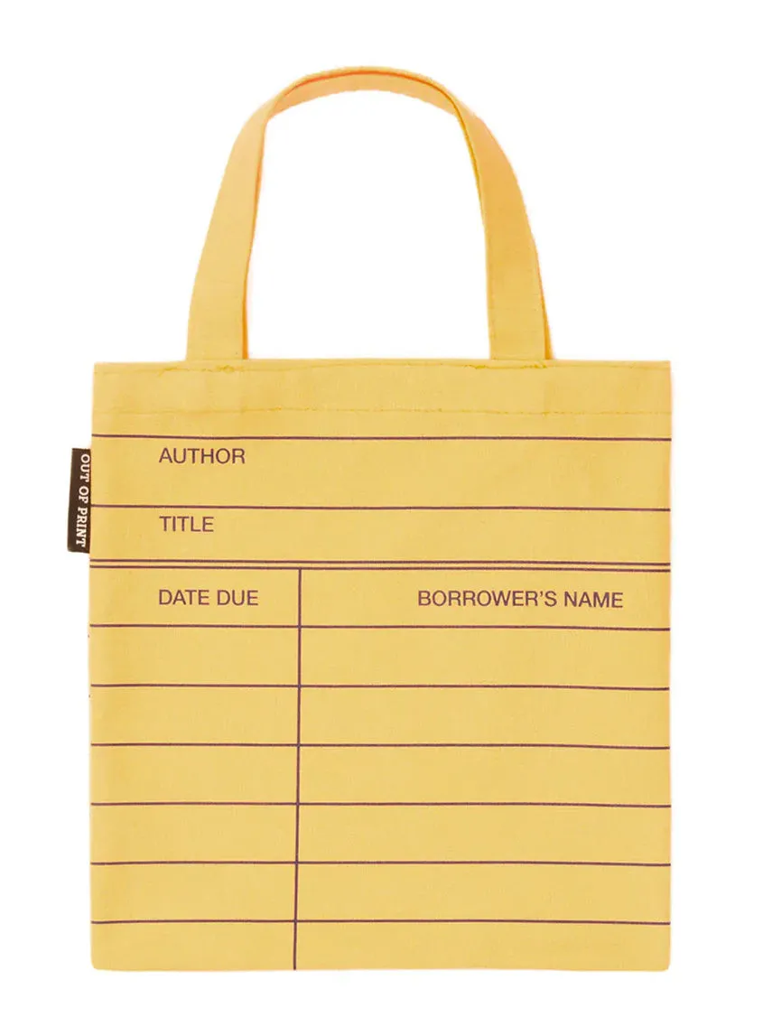 Yellow Library Card Mini Tote
