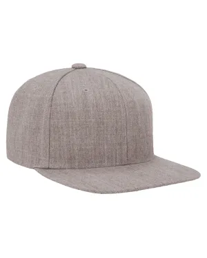 Yupoong 6-Panel Structured Flat Visor Cap | Heather Grey
