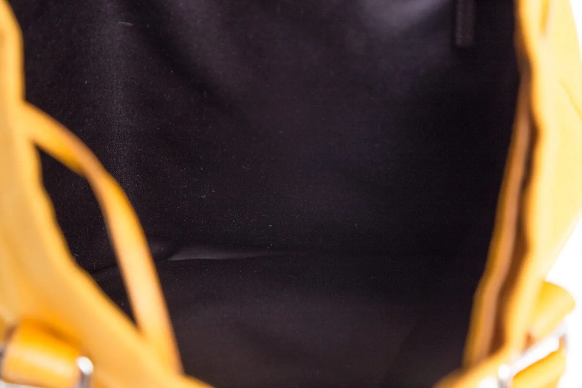 Yves Saint Laurent Mustard Kahala Canvas Bucket Tote