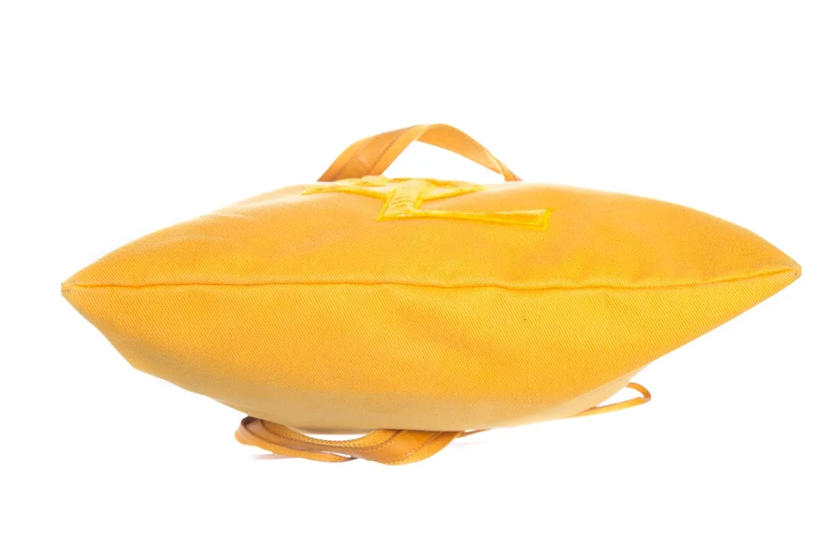 Yves Saint Laurent Mustard Kahala Canvas Bucket Tote