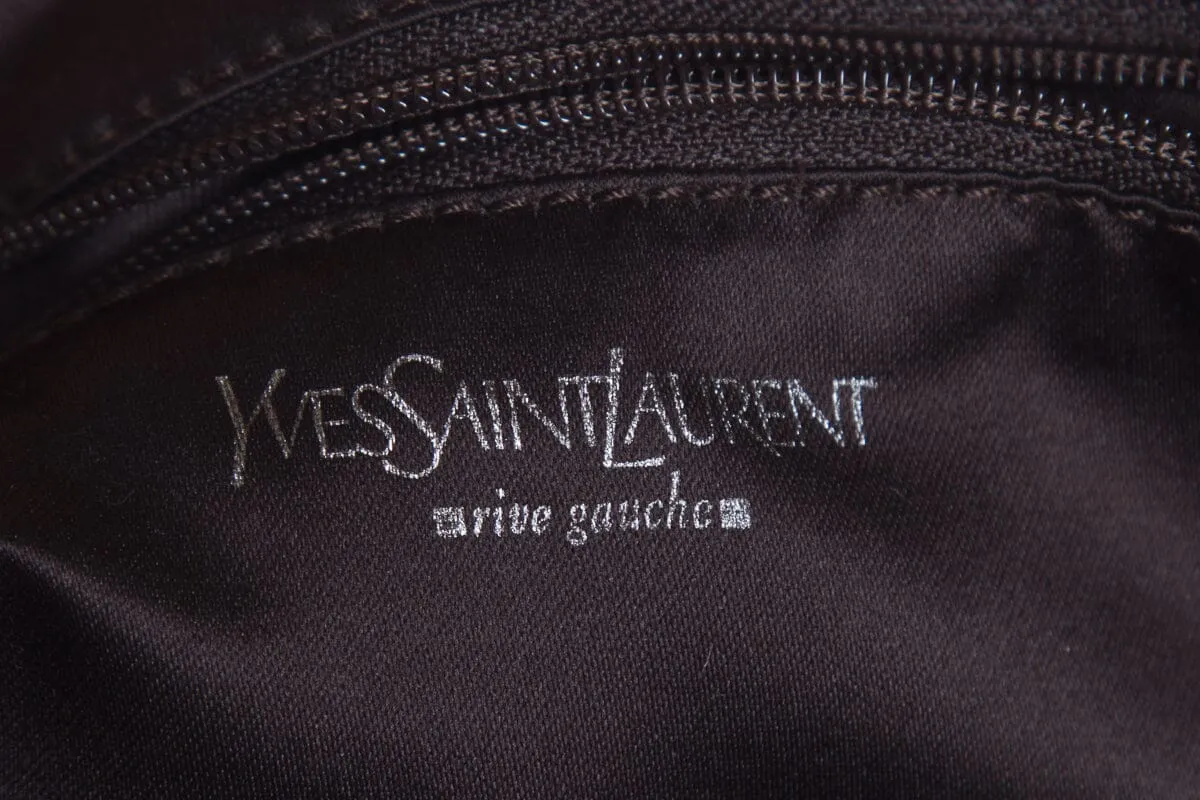 Yves Saint Laurent Mustard Kahala Canvas Bucket Tote