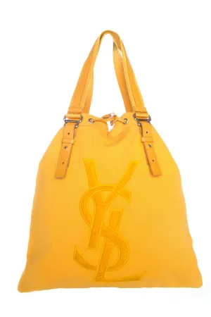 Yves Saint Laurent Mustard Kahala Canvas Bucket Tote