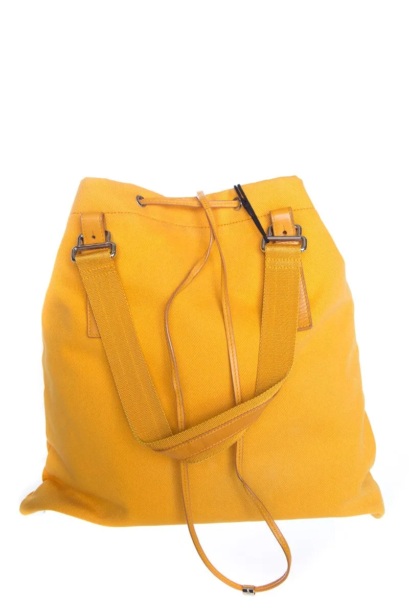 Yves Saint Laurent Mustard Kahala Canvas Bucket Tote
