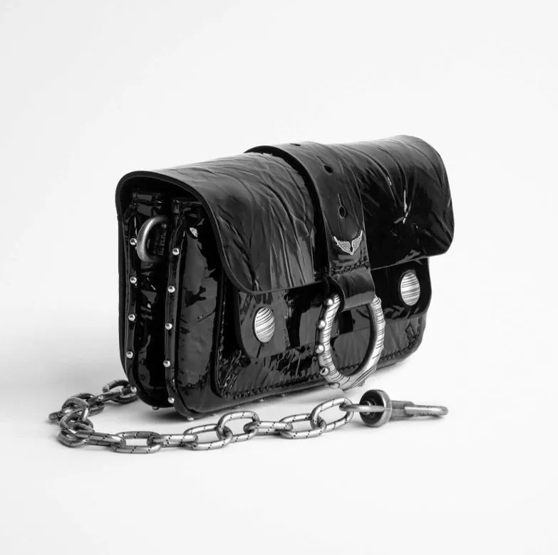 Zadig & Voltaire Kate Wallet - wrinkle patent leather  black