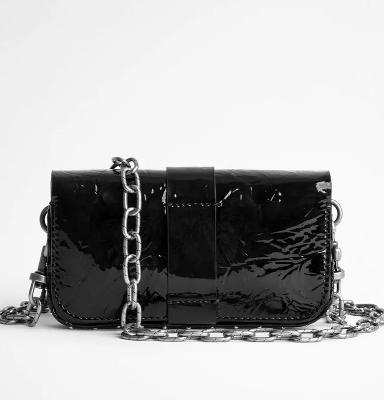 Zadig & Voltaire Kate Wallet - wrinkle patent leather  black