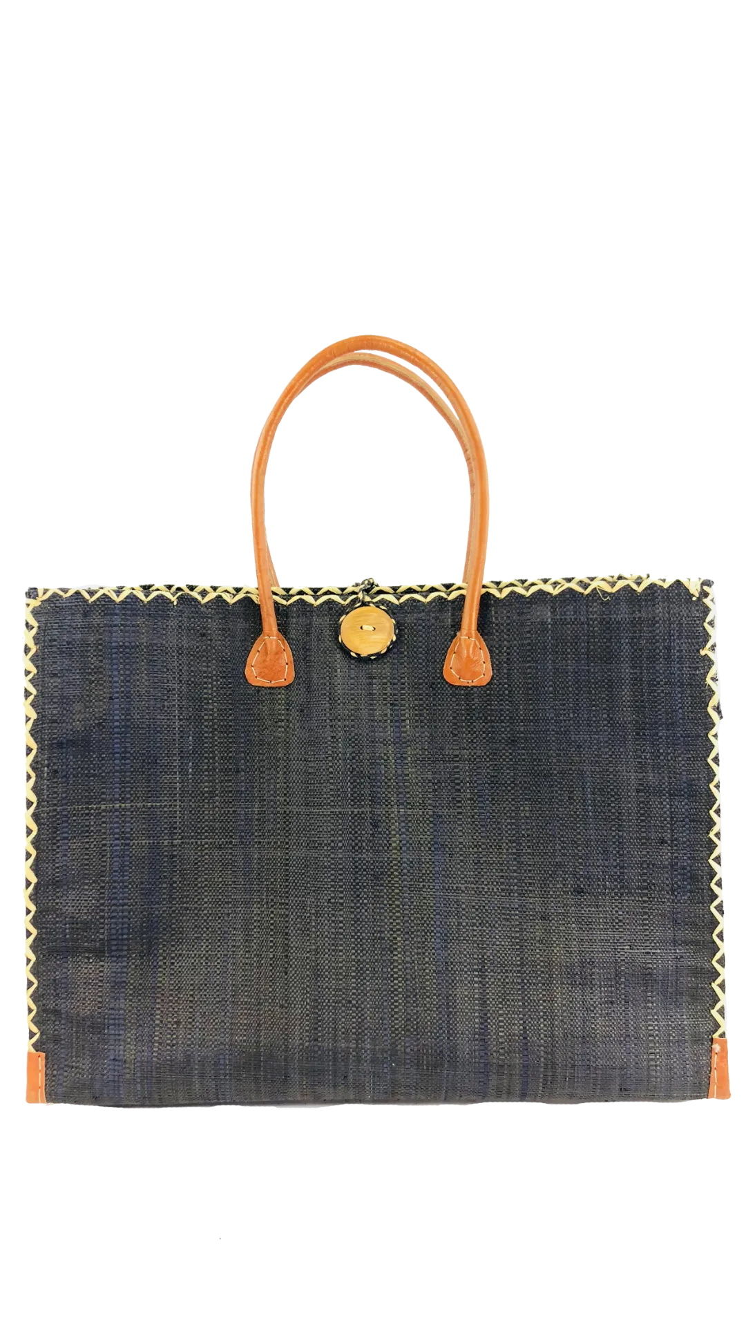 Zafran Solid Colors Large Straw Beach Bag with Plastic Liner