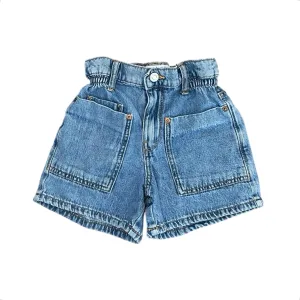 Zara Paper Bag Waist Jean Shorts